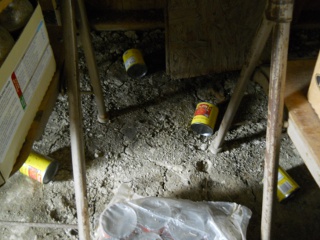 Root Cellar Cans on Ground