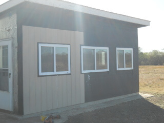 Summer Kitchen Two External Siding Boards in Place