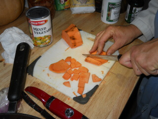 Cutting Sweet Potatoes