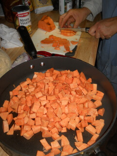 Cut Sweet Potatoes