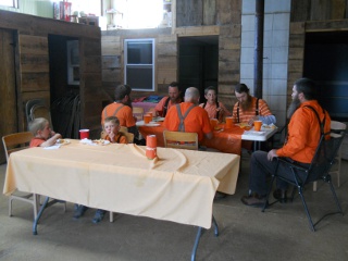 The Men Eating and Fellowshipping on The 12th Orange Day, 2012