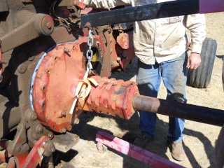 Replacement Farmall 806 Tractor Axle in Place