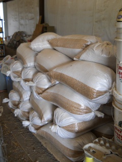 2012 Wheat Crop Stored in Sacks in the Barn