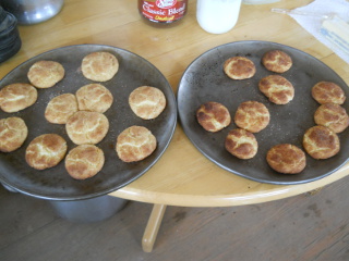 First Two Plates of Wood Burning Oven-Cooked Cookies