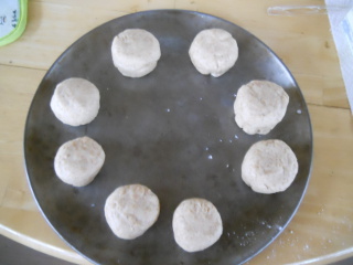 First Biscuits Ready for Wood Burning Cook Stove Oven