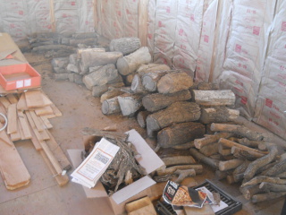 Cook Stove Wood Pile Inside