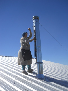 Leveling the Triple Wall Stove Pipe