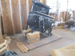 Cook Stove on Stones on Wood Blocks